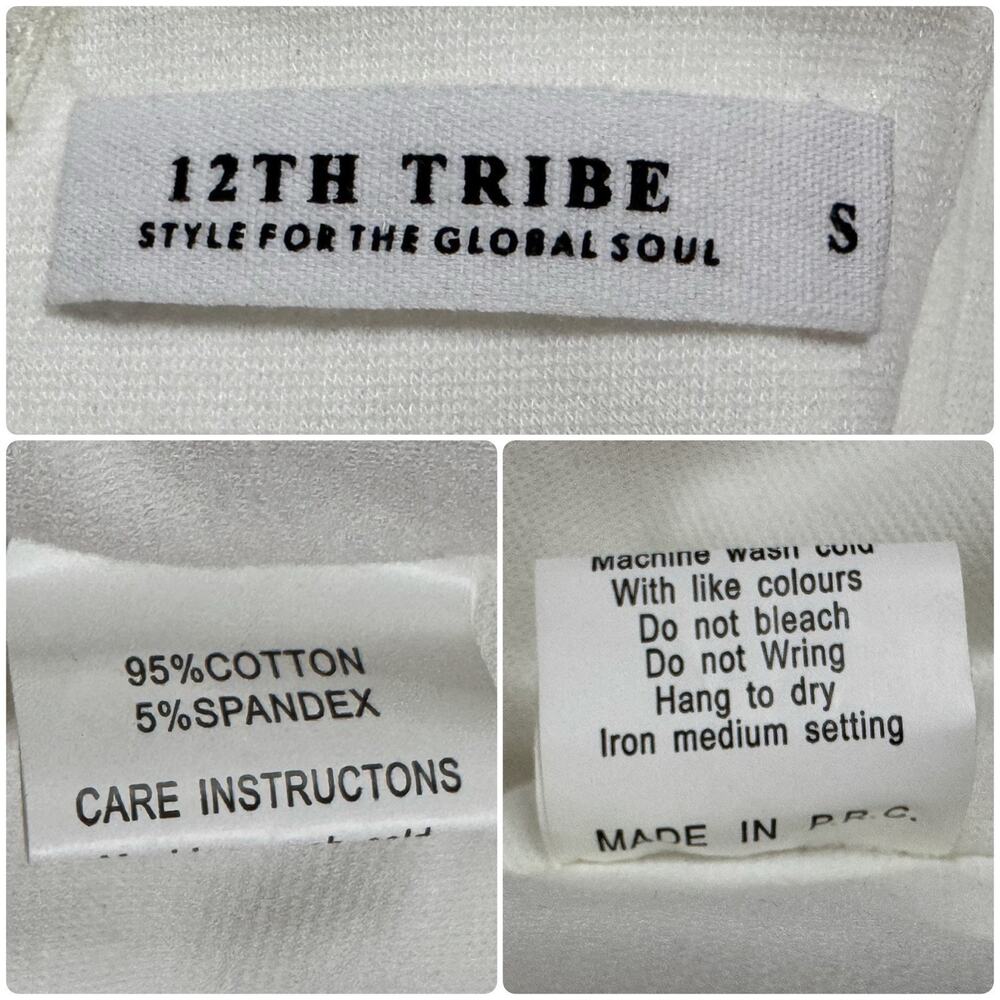 12th Tribe Chanel White Faux Feather Strapless Bandeau Crop Top Size Small - Picture 9 of 9